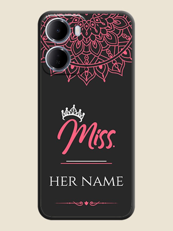 Custom Mrs Name with Floral Design On Space Black Custom Soft Matte Mobile Back Cover - Xiaomi Redmi 15A 5G - alternate view