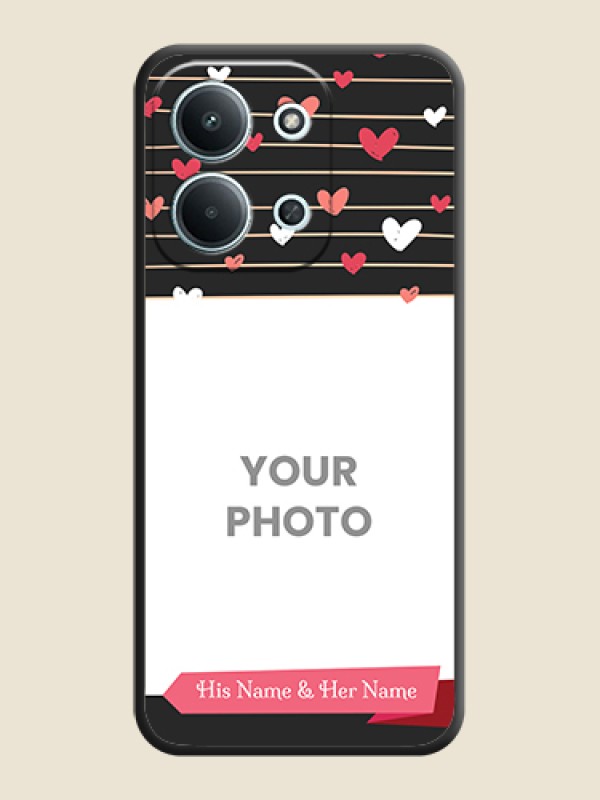 Custom Love Pattern with Name on Pink Ribbon on Photo On Space Black Custom Soft Matte Mobile Back Cover - Xiaomi Redmi 15C 5G - alternate view
