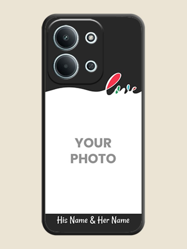 Custom Fall in Love Pattern with Picture on Photo On Space Black Custom Soft Matte Mobile Back Cover - Xiaomi Redmi 15C 5G - alternate view