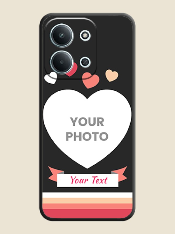 Custom Love Shaped Photo with Colorful Stripes On Space Black Custom Soft Matte Mobile Back Cover - Xiaomi Redmi 15C 5G - alternate view