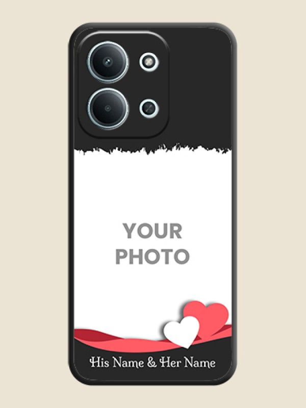 Custom Pin Color Love Shaped Ribbon Design with Text On Space Black Custom Soft Matte Mobile Back Cover - Xiaomi Redmi 15C 5G - alternate view