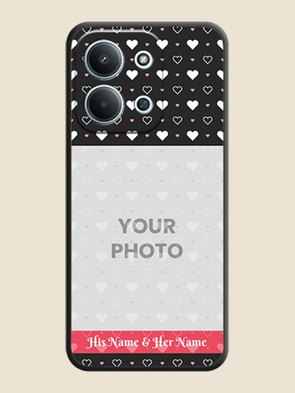 Custom White Color Love Symbols with Text Design on Photo On Space Black Custom Soft Matte Mobile Back Cover - Xiaomi Redmi 15C 5G - alternate view