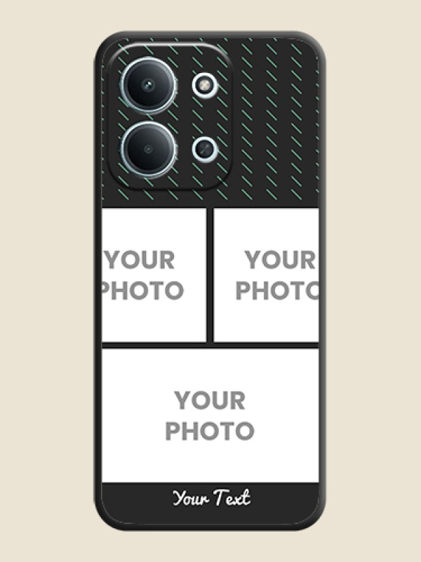 Custom Cross Dotted Pattern with 2 Image Holder On Space Black Custom Soft Matte Mobile Back Cover - Xiaomi Redmi 15C 5G - alternate view
