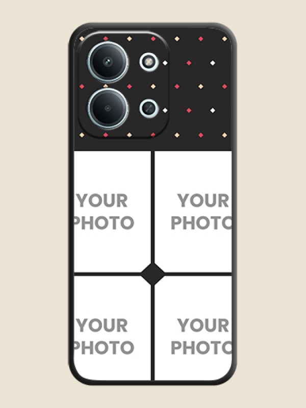 Custom Multicolor Dotted Pattern with 4 Image Holder On Space Black Custom Soft Matte Mobile Back Cover - Xiaomi Redmi 15C 5G - alternate view
