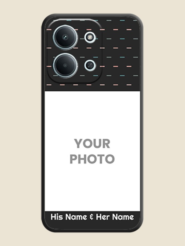 Custom Line Pattern Design with Text On Space Black Custom Soft Matte Mobile Back Cover - Xiaomi Redmi 15C 5G - alternate view