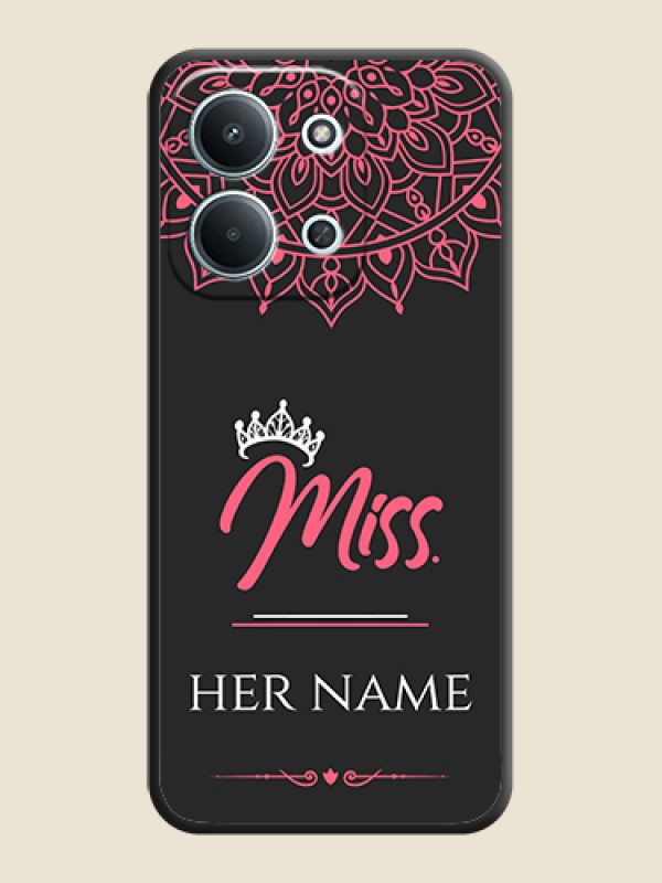 Custom Mrs Name with Floral Design On Space Black Custom Soft Matte Mobile Back Cover - Xiaomi Redmi 15C 5G - alternate view