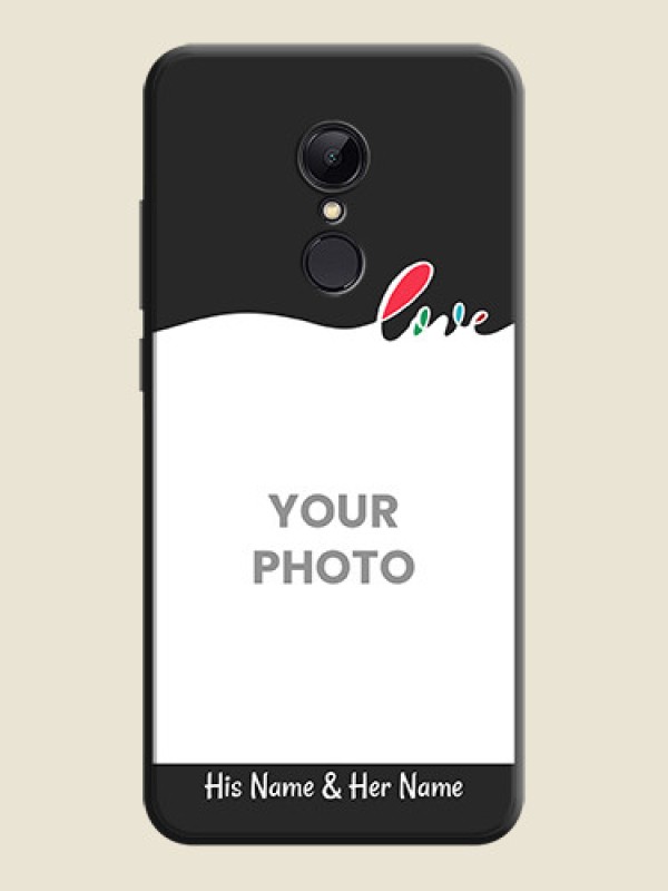 Custom Fall in Love Pattern with Picture - Photo on Space Black Soft Matte Mobile Case - Redmi 5 - alternate view