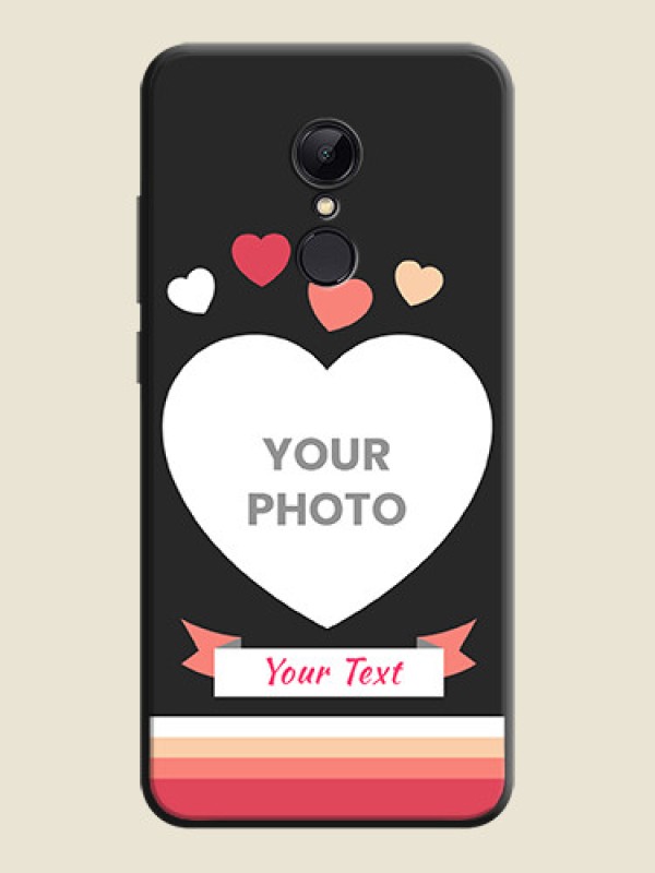 Custom Love Shaped Photo with Colorful Stripes on Personalised Space Black Soft Matte Cases - Redmi 5 - alternate view