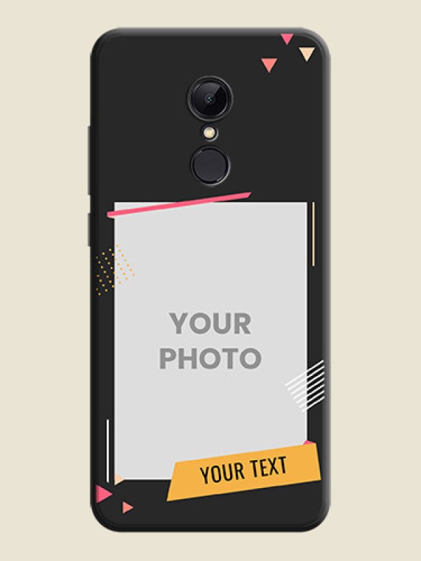 Custom Photo Frame with Triangle Small Dots - Photo on Space Black Soft Matte Back Cover - Redmi 5 - alternate view
