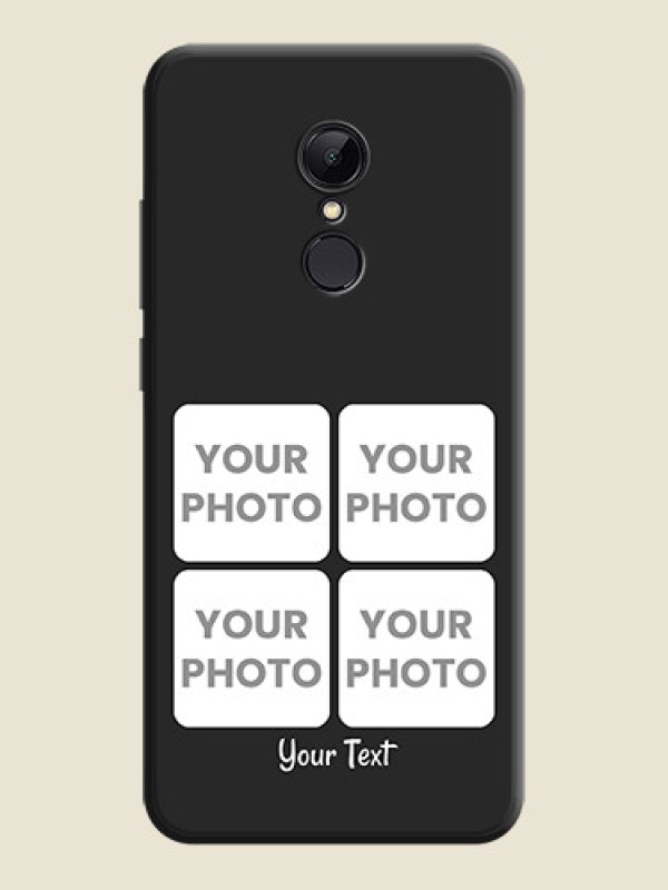 Custom Floral Art with 6 Image Holder - Photo on Space Black Soft Matte Mobile Case - Redmi 5 - alternate view