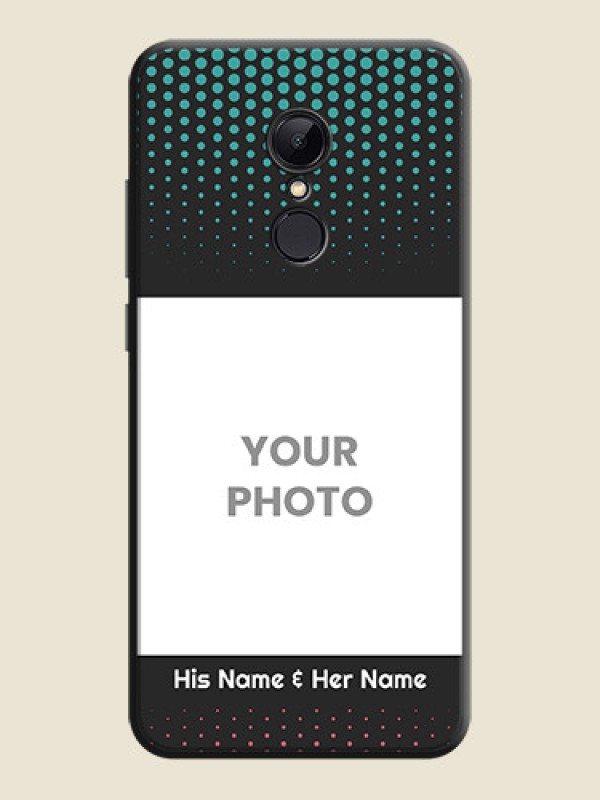 Custom Faded Dots with Grunge Photo Frame and Text on Space Black Custom Soft Matte Phone Cases - Redmi 5 - alternate view