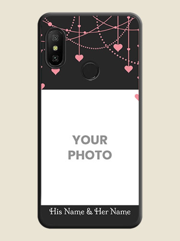 Custom Pink Love Hangings with Text on Space Black Custom Soft Matte Back Cover - Redmi 6 Pro - alternate view
