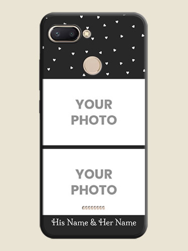 Custom Miniature Love Symbols with Name on Space Black Custom Soft Matte Back Cover - Redmi 6 - alternate view