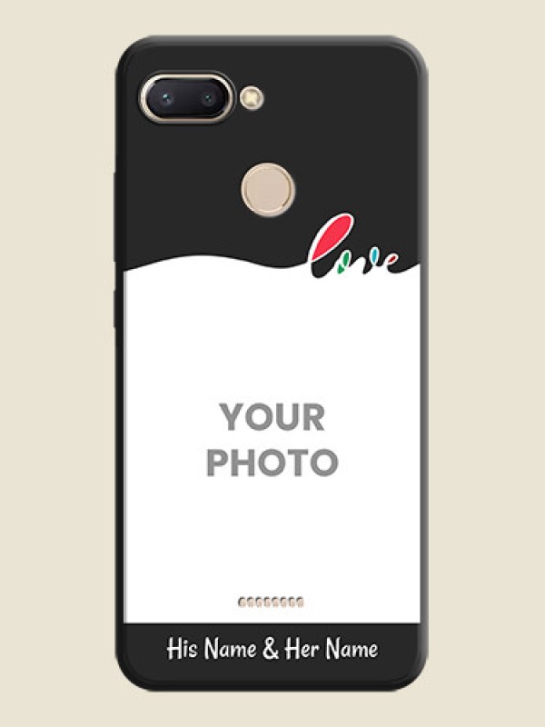 Custom Fall in Love Pattern with Picture - Photo on Space Black Soft Matte Mobile Case - Redmi 6 - alternate view