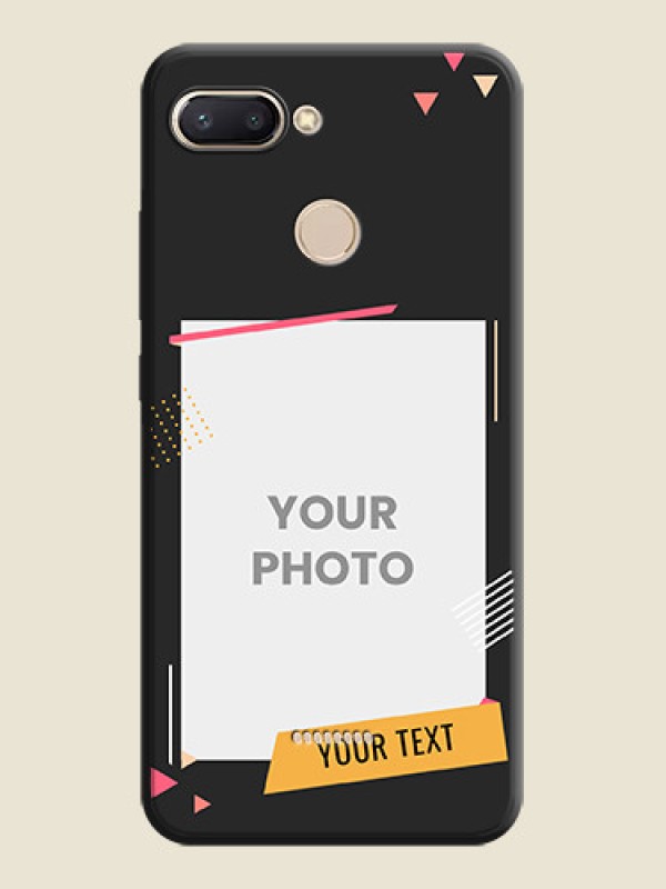 Custom Photo Frame with Triangle Small Dots - Photo on Space Black Soft Matte Back Cover - Redmi 6 - alternate view