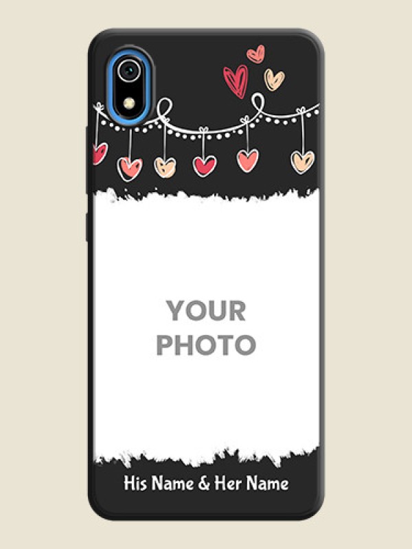 Custom Pink Love Hangings with Name on Space Black Custom Soft Matte Phone Cases - Redmi 7A - alternate view