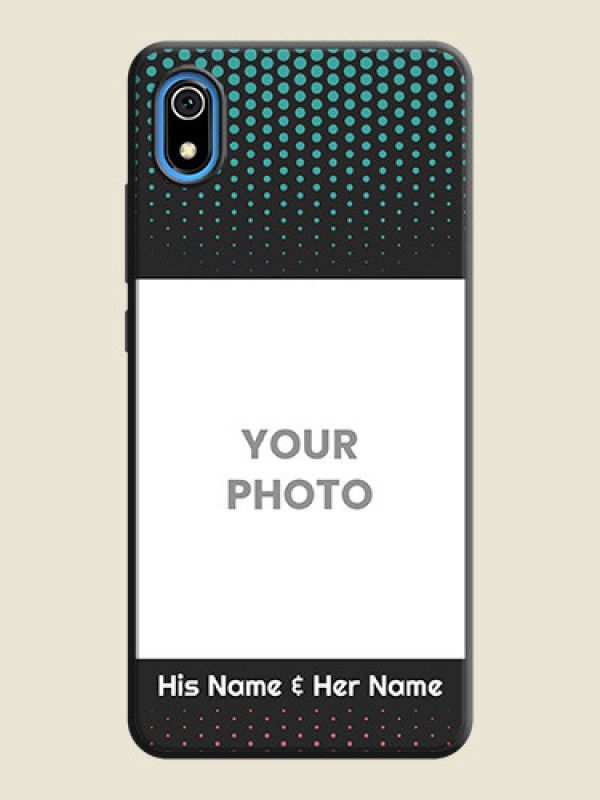 Custom Faded Dots with Grunge Photo Frame and Text on Space Black Custom Soft Matte Phone Cases - Redmi 7A - alternate view