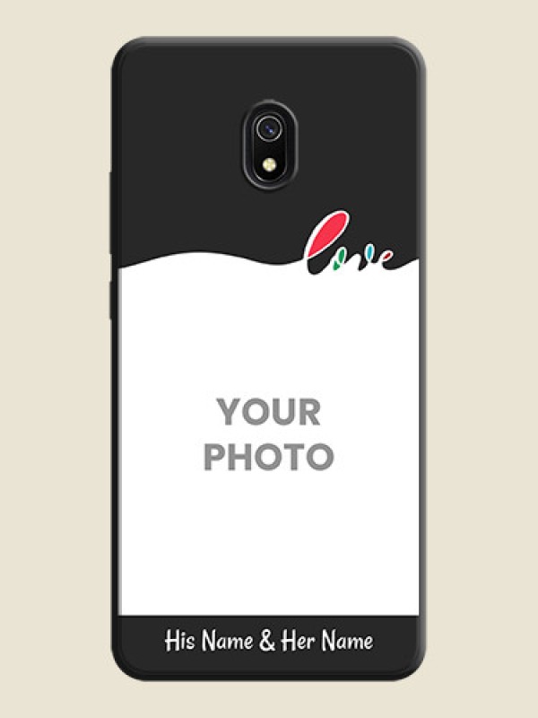 Custom Fall in Love Pattern with Picture - Photo on Space Black Soft Matte Mobile Case - Redmi 8A - alternate view