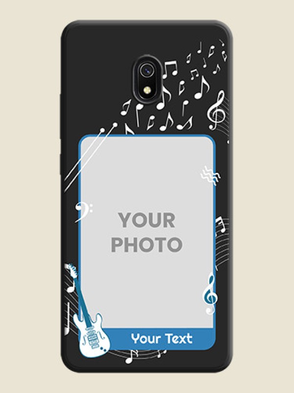 Custom Musical Theme Design with Text - Photo on Space Black Soft Matte Mobile Case - Redmi 8A - alternate view