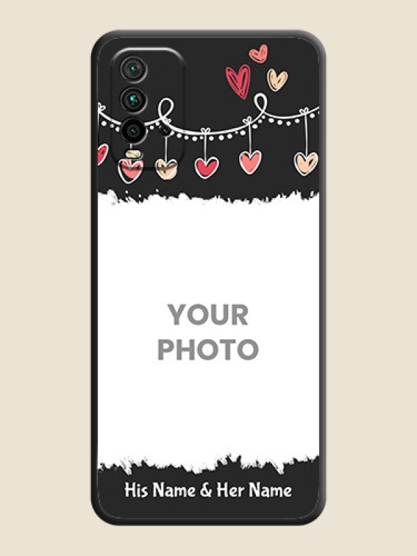 Custom Pink Love Hangings with Name on Space Black Custom Soft Matte Phone Cases - Redmi 9 Power - alternate view