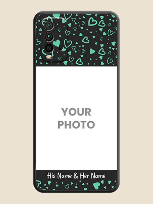 Custom Sea Green Indefinite Love Pattern on Photo on Space Black Soft Matte Mobile Cover - Redmi 9 Power - alternate view