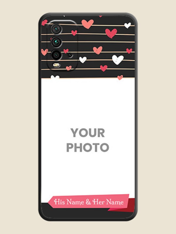 Custom Love Pattern with Name on Pink Ribbon  on Photo on Space Black Soft Matte Back Cover - Redmi 9 Power - alternate view