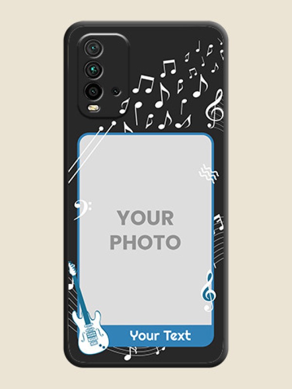 Custom Musical Theme Design with Text on Photo on Space Black Soft Matte Mobile Case - Redmi 9 Power - alternate view