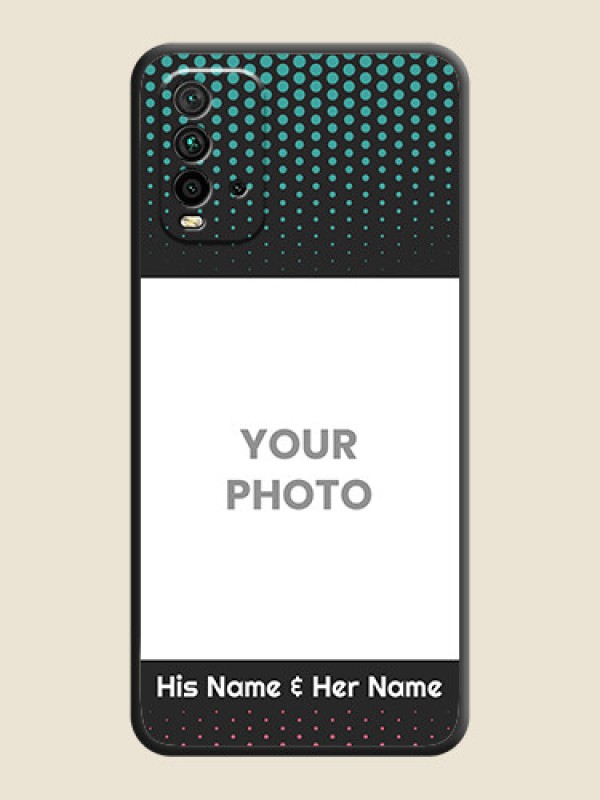 Custom Faded Dots with Grunge Photo Frame and Text on Space Black Custom Soft Matte Phone Cases - Redmi 9 Power - alternate view