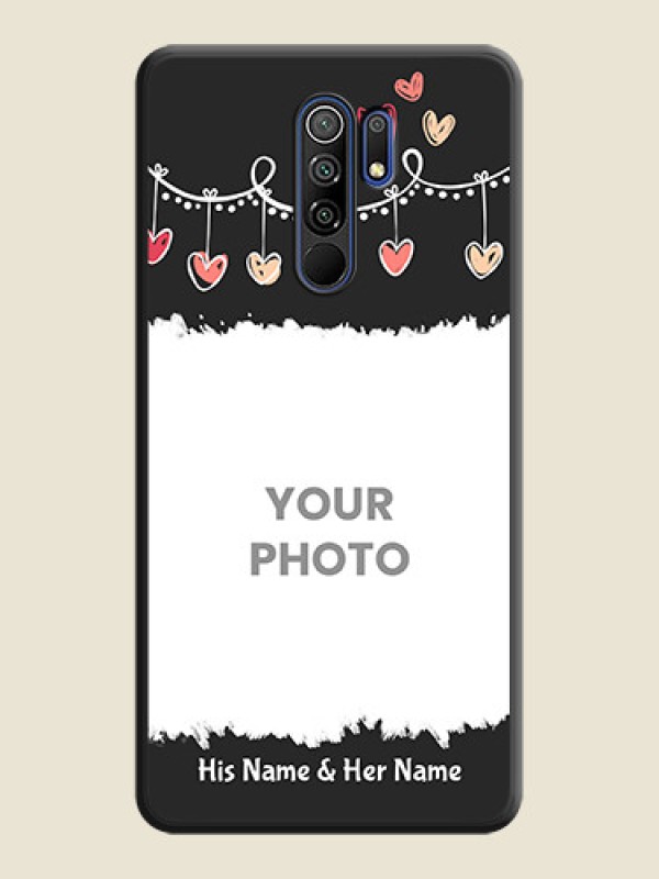 Custom Pink Love Hangings with Name on Space Black Custom Soft Matte Phone Cases - Redmi 9 Prime - alternate view