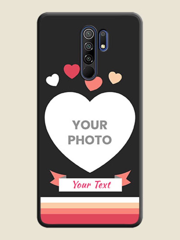 Custom Love Shaped Photo with Colorful Stripes on Personalised Space Black Soft Matte Cases - Redmi 9 Prime - alternate view