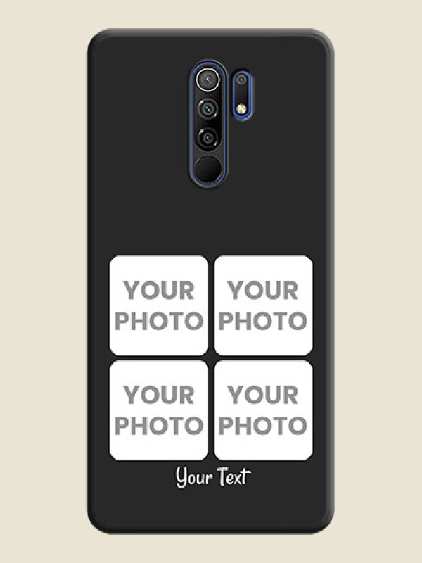 Custom Floral Art with 6 Image Holder on Photo on Space Black Soft Matte Mobile Case - Redmi 9 Prime - alternate view