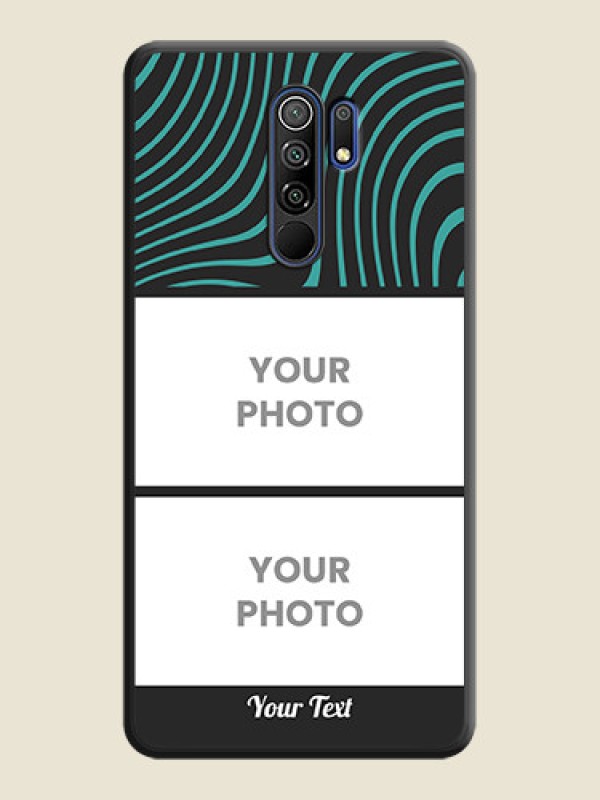 Custom Wave Pattern with 2 Image Holder on Space Black Personalized Soft Matte Phone Covers - Redmi 9 Prime - alternate view