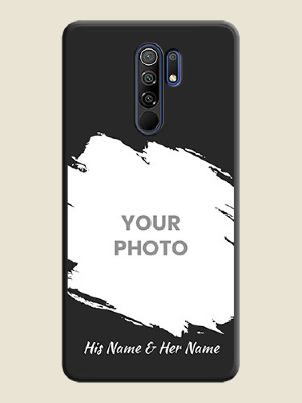 Custom Grunge Brush Strokes on Photo on Space Black Soft Matte Back Cover - Redmi 9 Prime - alternate view