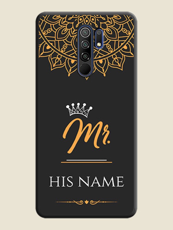 Custom Mr Name with Floral Design  on Personalised Space Black Soft Matte Cases - Redmi 9 Prime - alternate view