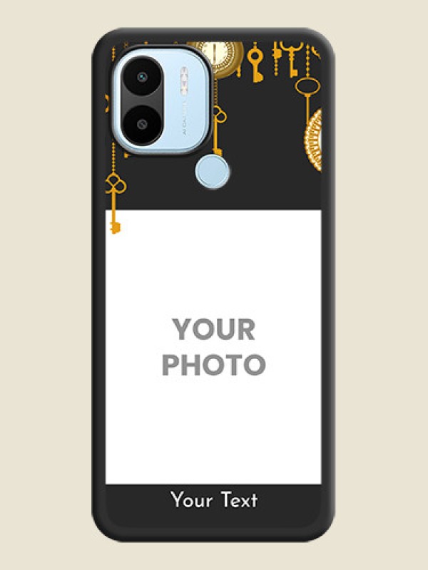 Custom Decorative Design with Text on Space Black Custom Soft Matte Back Cover - Xiaomi Redmi A1 Plus - alternate view