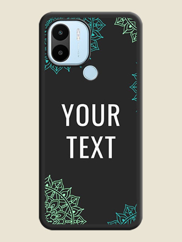 Custom Your Name with Floral Design on Space Black Custom Soft Matte Back Cover - Xiaomi Redmi A1 Plus - alternate view