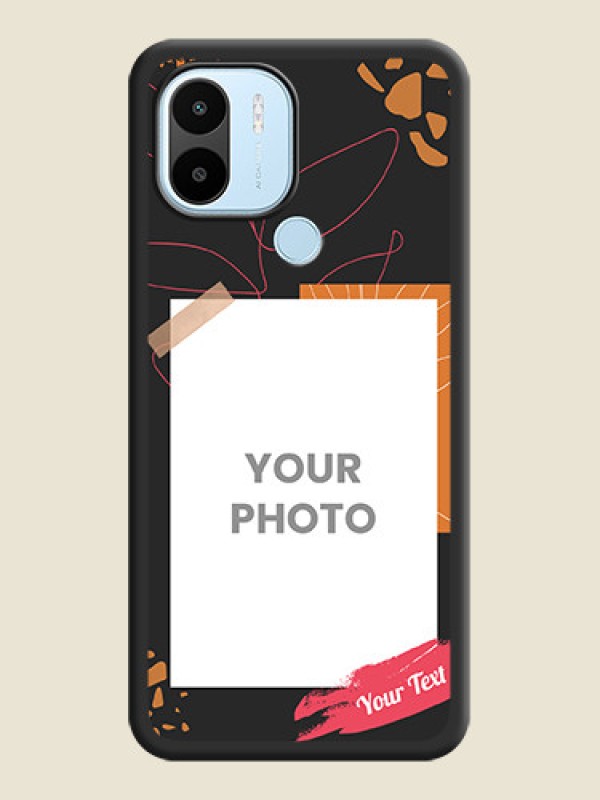 Custom Orange Photo Frame on Space Black Custom Soft Matte Phone Back Cover - Xiaomi Redmi A1 Plus - alternate view
