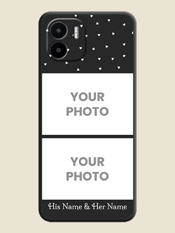 Custom Miniature Love Symbols with Name on Space Black Custom Soft Matte Back Cover - Xiaomi Redmi A1 - alternate view