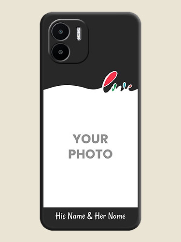 Custom Fall in Love Pattern with Picture on Photo on Space Black Soft Matte Mobile Case - Xiaomi Redmi A1 - alternate view