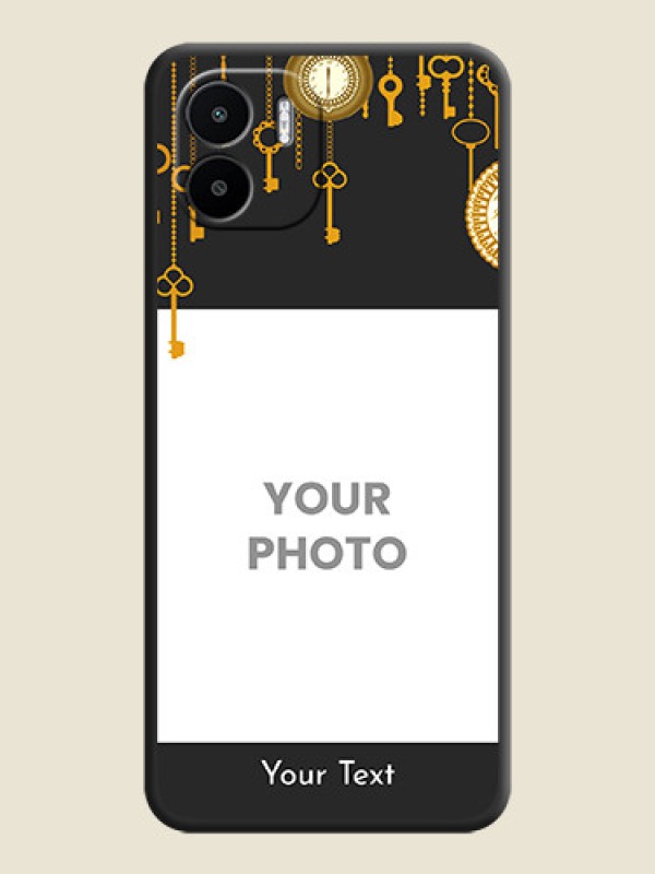 Custom Decorative Design with Text on Space Black Custom Soft Matte Back Cover - Xiaomi Redmi A1 - alternate view