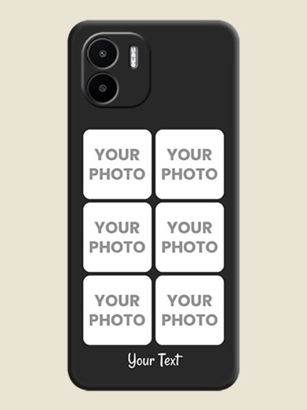 Custom Floral Art with 6 Image Holder on Photo on Space Black Soft Matte Mobile Case - Xiaomi Redmi A1 - alternate view