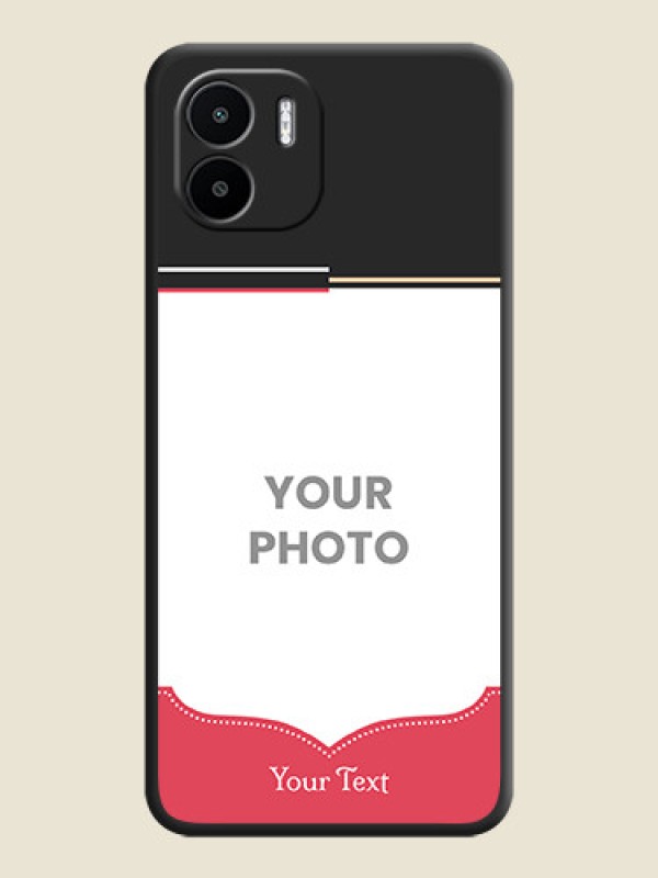 Custom Classic Plain Design with Name on Photo on Space Black Soft Matte Phone Cover - Xiaomi Redmi A1 - alternate view