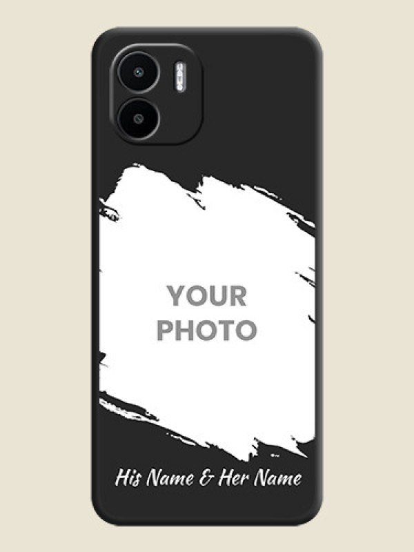 Custom Grunge Brush Strokes on Photo on Space Black Soft Matte Back Cover - Xiaomi Redmi A1 - alternate view