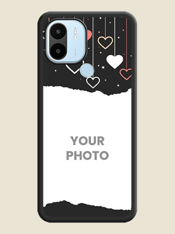 Custom Love Hangings with Splash Wave Picture on Space Black Custom Soft Matte Phone Back Cover - Xiaomi Redmi A2 Plus - alternate view