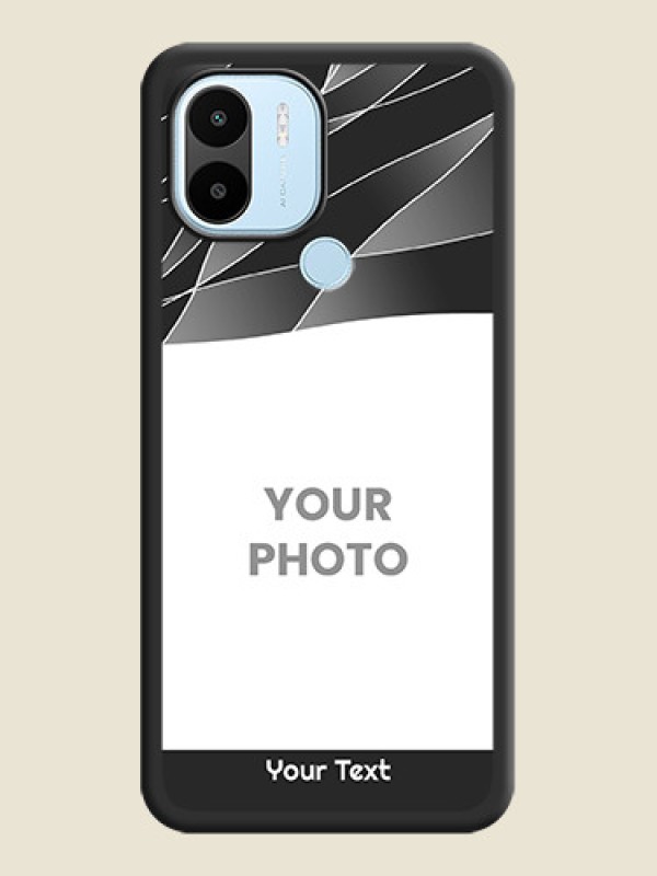 Custom Mixed Wave Lines on Photo on Space Black Soft Matte Mobile Cover - Xiaomi Redmi A2 Plus - alternate view