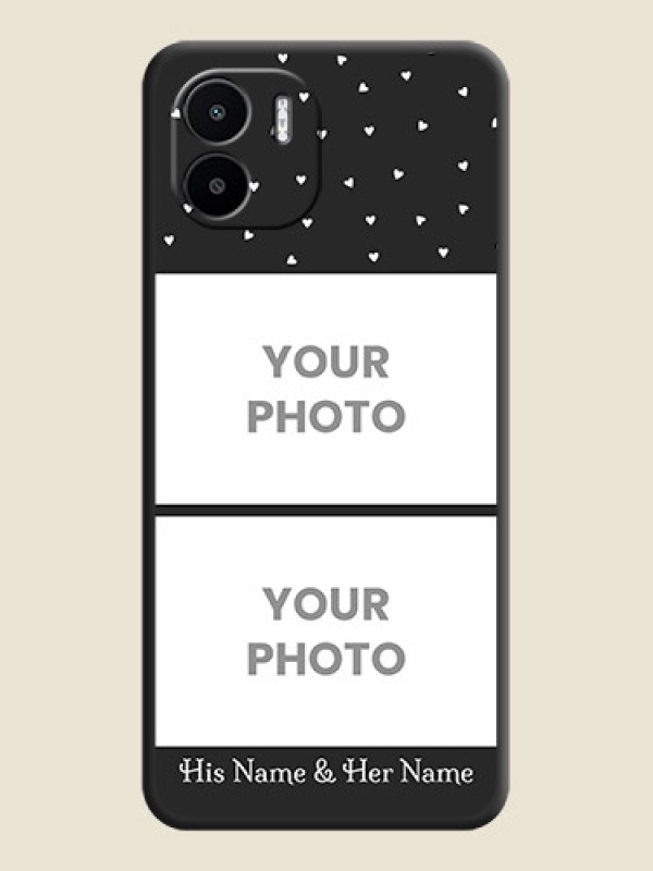 Custom Miniature Love Symbols with Name on Space Black Custom Soft Matte Back Cover - Xiaomi Redmi A2 - alternate view