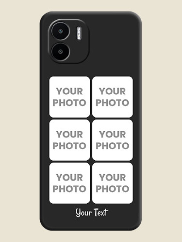 Custom Floral Art with 6 Image Holder on Photo on Space Black Soft Matte Mobile Case - Xiaomi Redmi A2 - alternate view