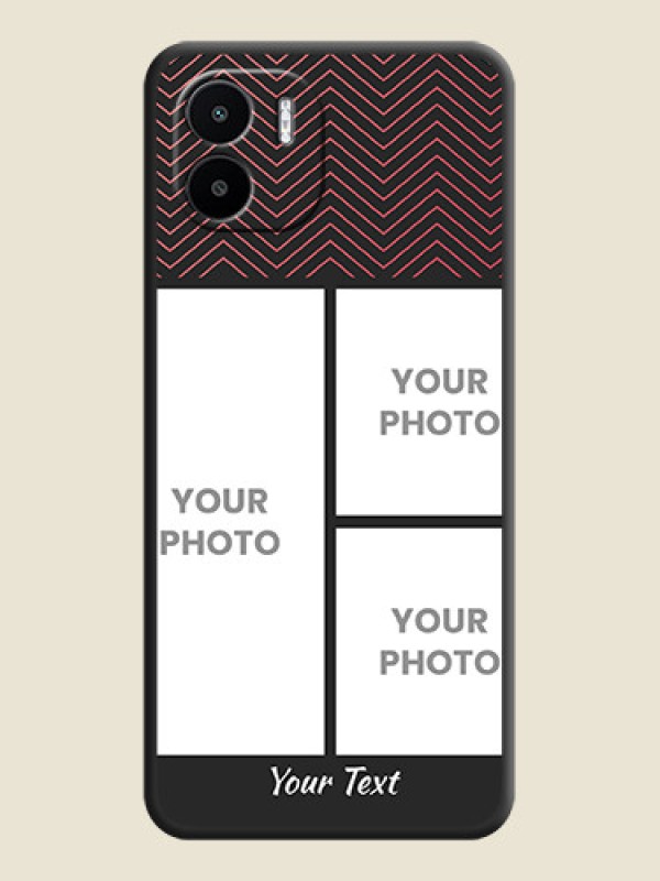 Custom Wave Pattern with 3 Image Holder on Space Black Custom Soft Matte Back Cover - Xiaomi Redmi A2 - alternate view