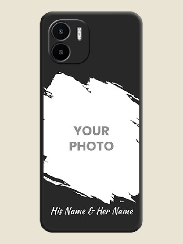 Custom Grunge Brush Strokes on Photo on Space Black Soft Matte Back Cover - Xiaomi Redmi A2 - alternate view