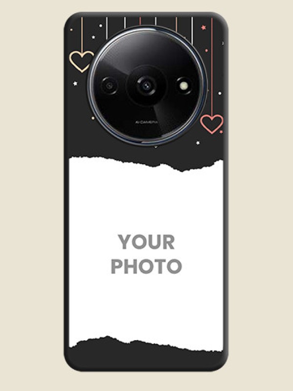 Custom Love Hangings with Splash Wave Picture on Space Black Custom Soft Matte Phone Back Cover - Redmi A3 - alternate view